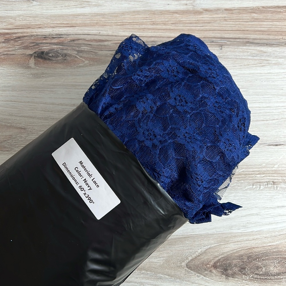 Fabric by the Yard 10 Yards Navy Blue Rachelle Lace